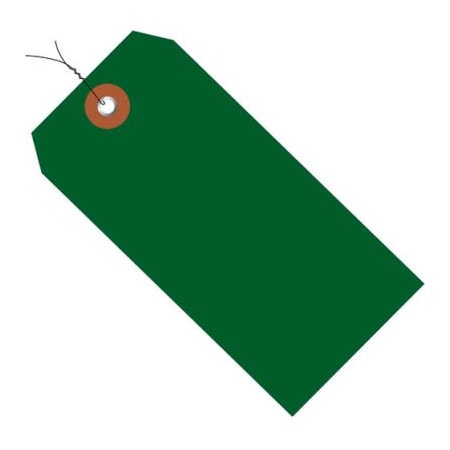 Box Packaging Plastic Shipping Tag Pre WiredNo 5 4-3/4L x 2-3/8W Green 100/Pack G26054W